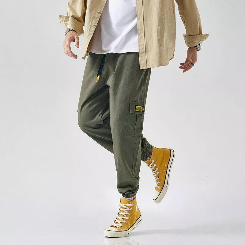 Quần jogger xám cột dây