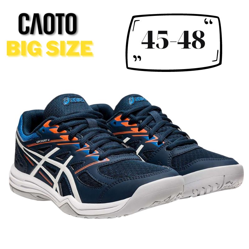 Giày Bóng Chuyền Asics Upcourt 4 GS Tăng Độ Bám Dính Xanh Trắng Big Size 45 46 47 48