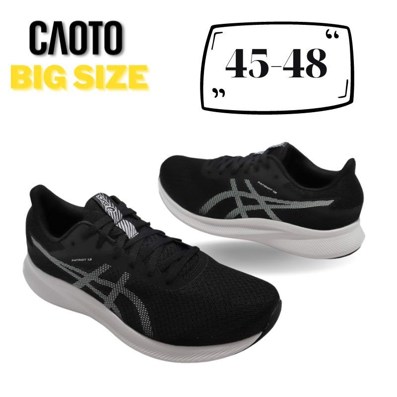Giày Thể Thao Asics Patrot 13 Chạy Bộ Đen Trắng Big Size 45 46 47 48