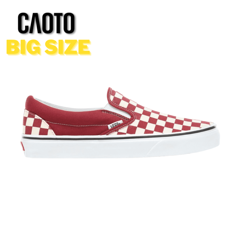 Giày Sneaker Vans Checkerboard Slip-on Màu Đỏ Trắng Big Size