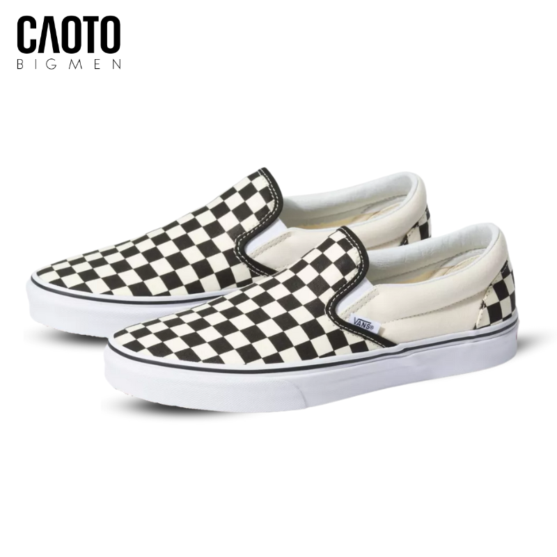 Giày Vans Classic Slip-on Checkerboard Màu Trắng Đen Big Size