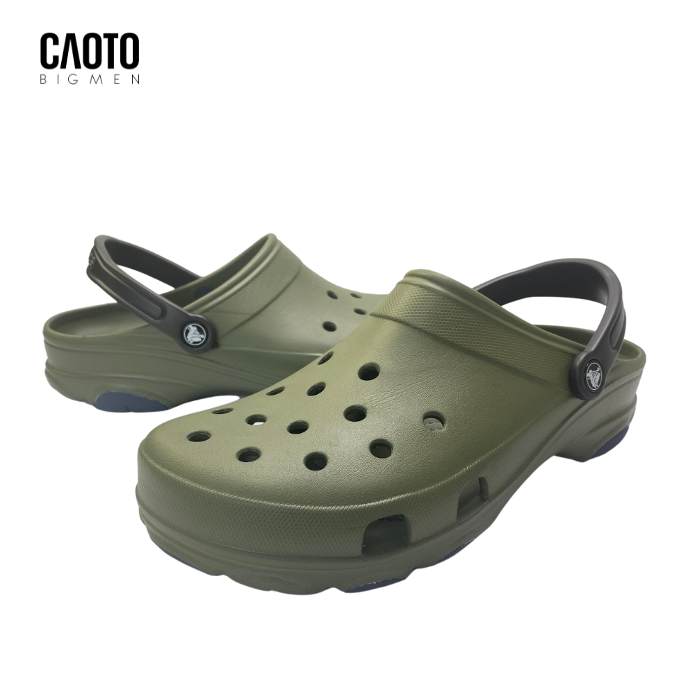 Dép Clog Crocs Classic Màu Xanh Cactus Quai Đen Big Size Nam 45 46 47 48