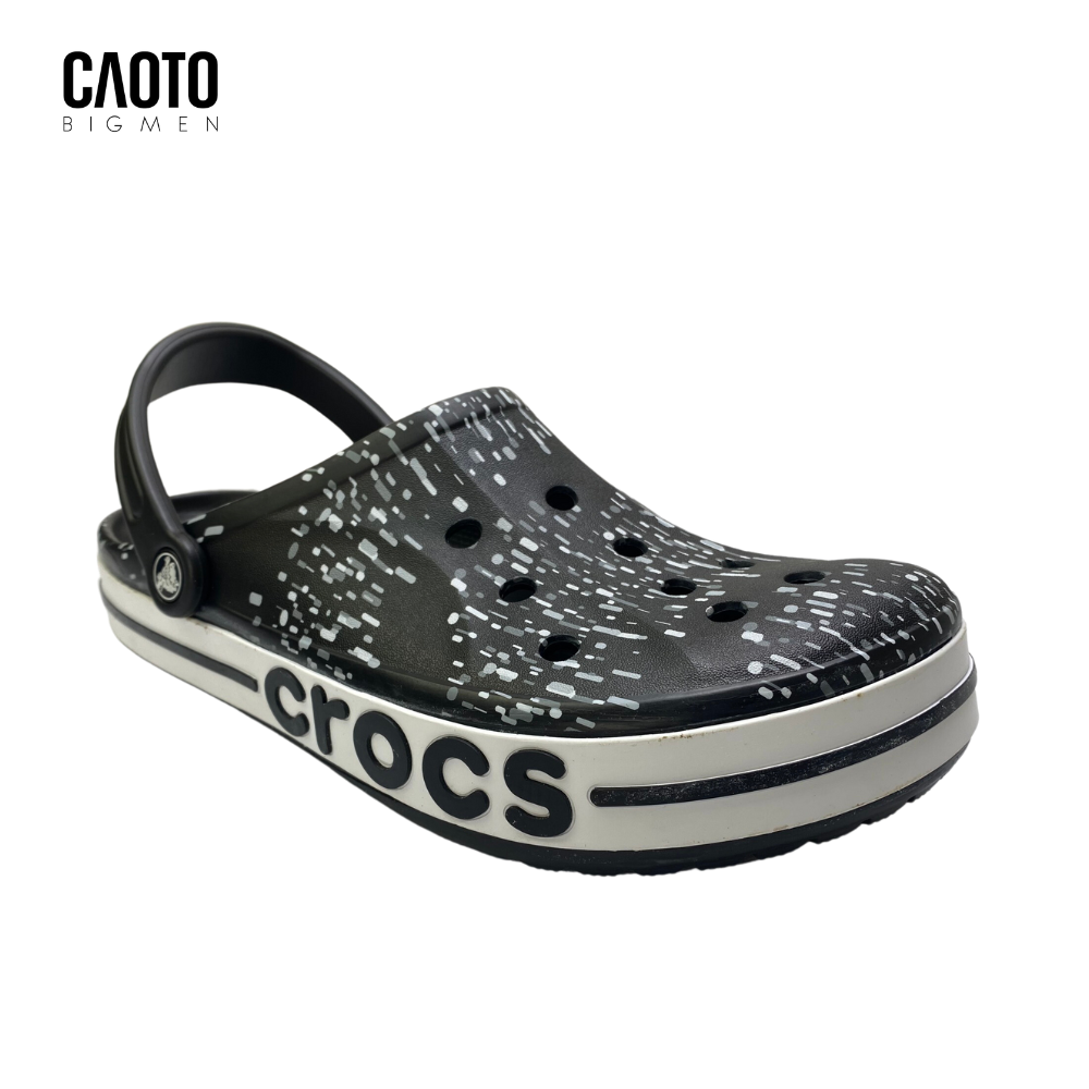 Dép Unisex Crocs Bayaband Màu Đen Họa Tiết Graffiti Big Size Nam 45 46 47 48