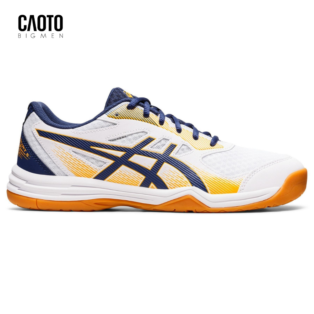 Giày Thể Thao Asics Upcourt 5 Indoor White Yellow Big Size 45 46 47 48