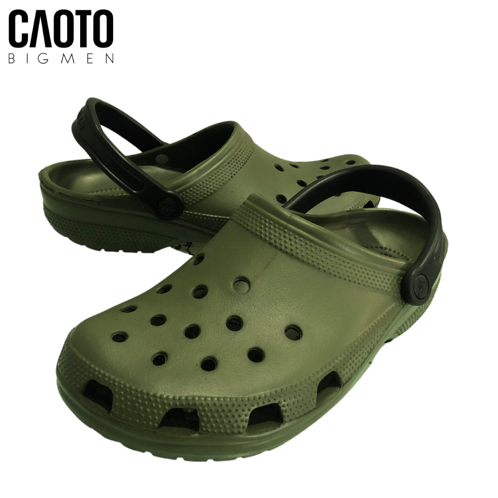 Dép Bít Mũi Crocs Màu Xanh Rêu Men Big Size