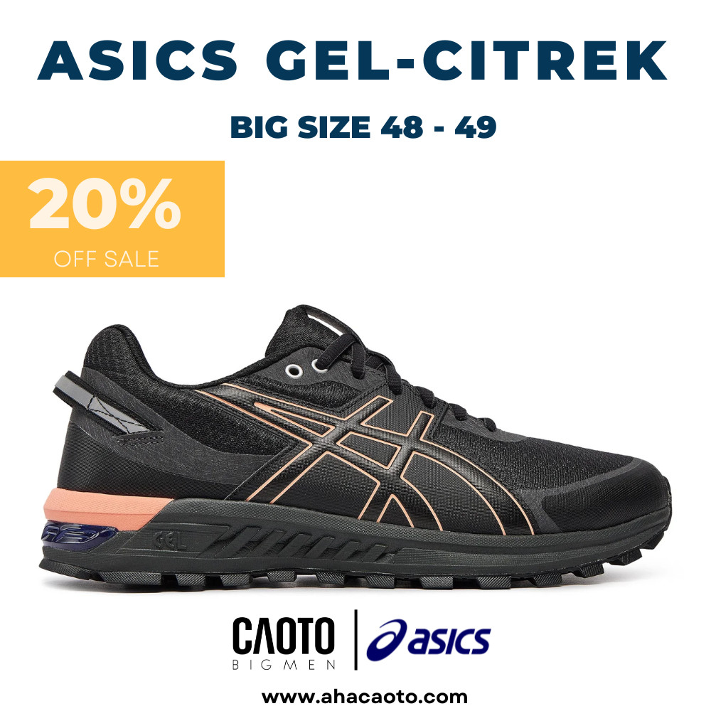 Giày Thể Thao Asics Gel Citrek Đen Cam Big Size