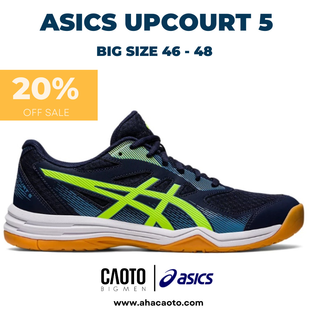 Giày Thể Thao Asics Up Court 5 Black/Green Big Size