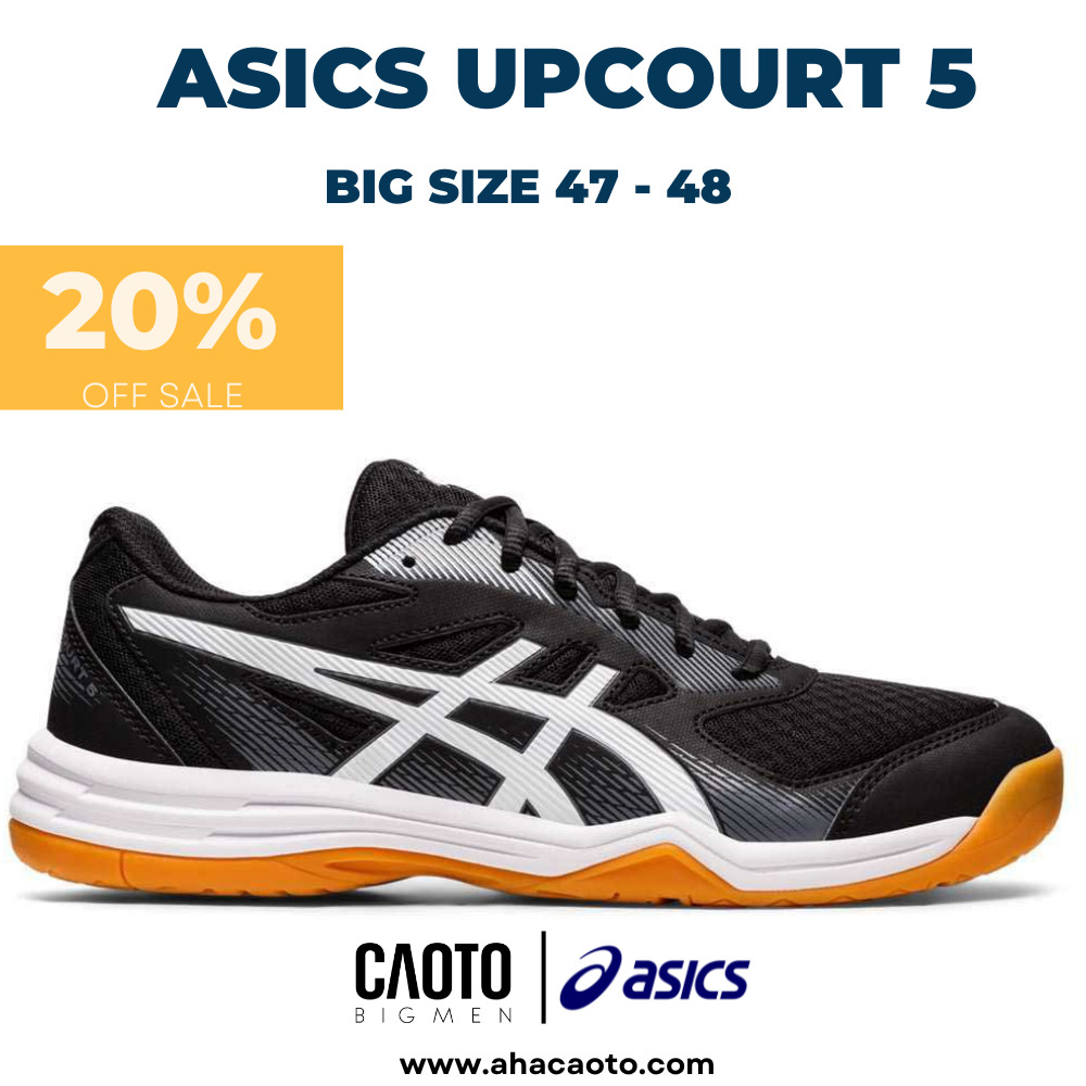 Giày Thể Thao Asics Up Court 5 Black/White Big Size