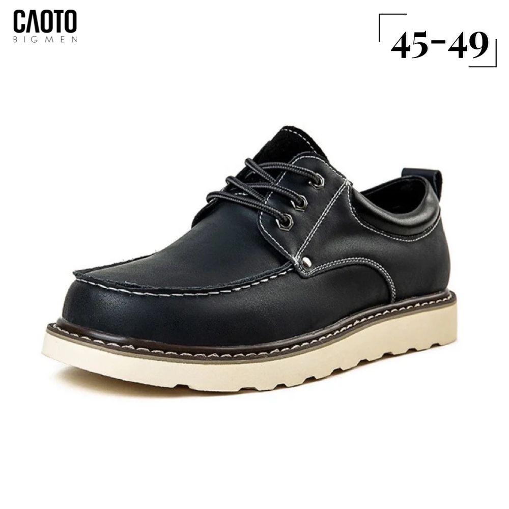 Giày Thời Trang Retro Oxford Leadther Black Big Size