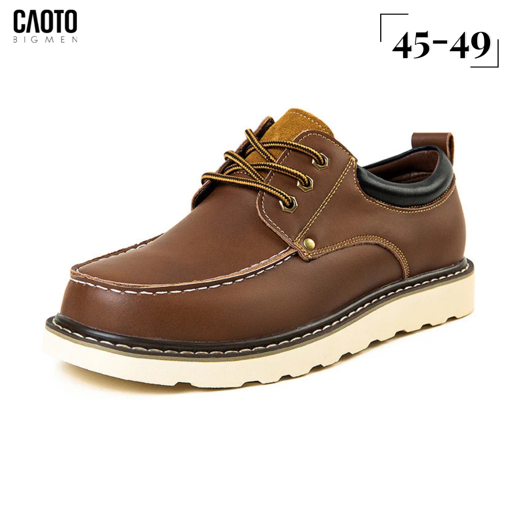 Giày Thời Trang Retro Oxford Leadther Brown Big Size