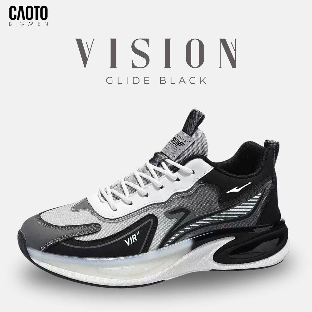Giày Chạy Bộ Nam Big Size Vision Glide Black Phong Cách Hiện Đại Năng Động Size 45–48