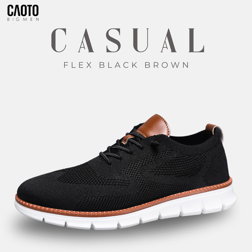 Giày Lười Nam Big Size Casual Flex Black Đế Cao Su Chống Trượt, Thoáng Khí Size 45–50