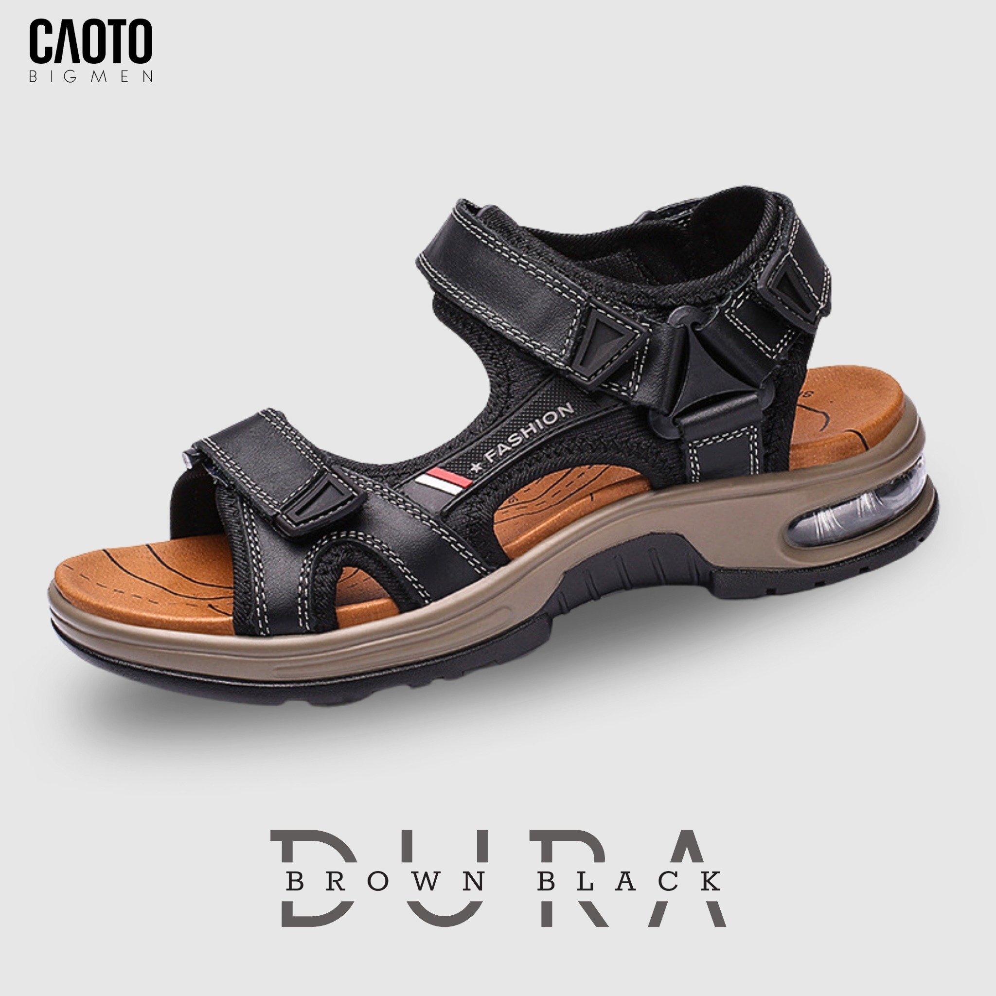 Sandal Nam Big Size Dura Black Brown Fashion Đế Cao Su Bám Chắc Size 45–47
