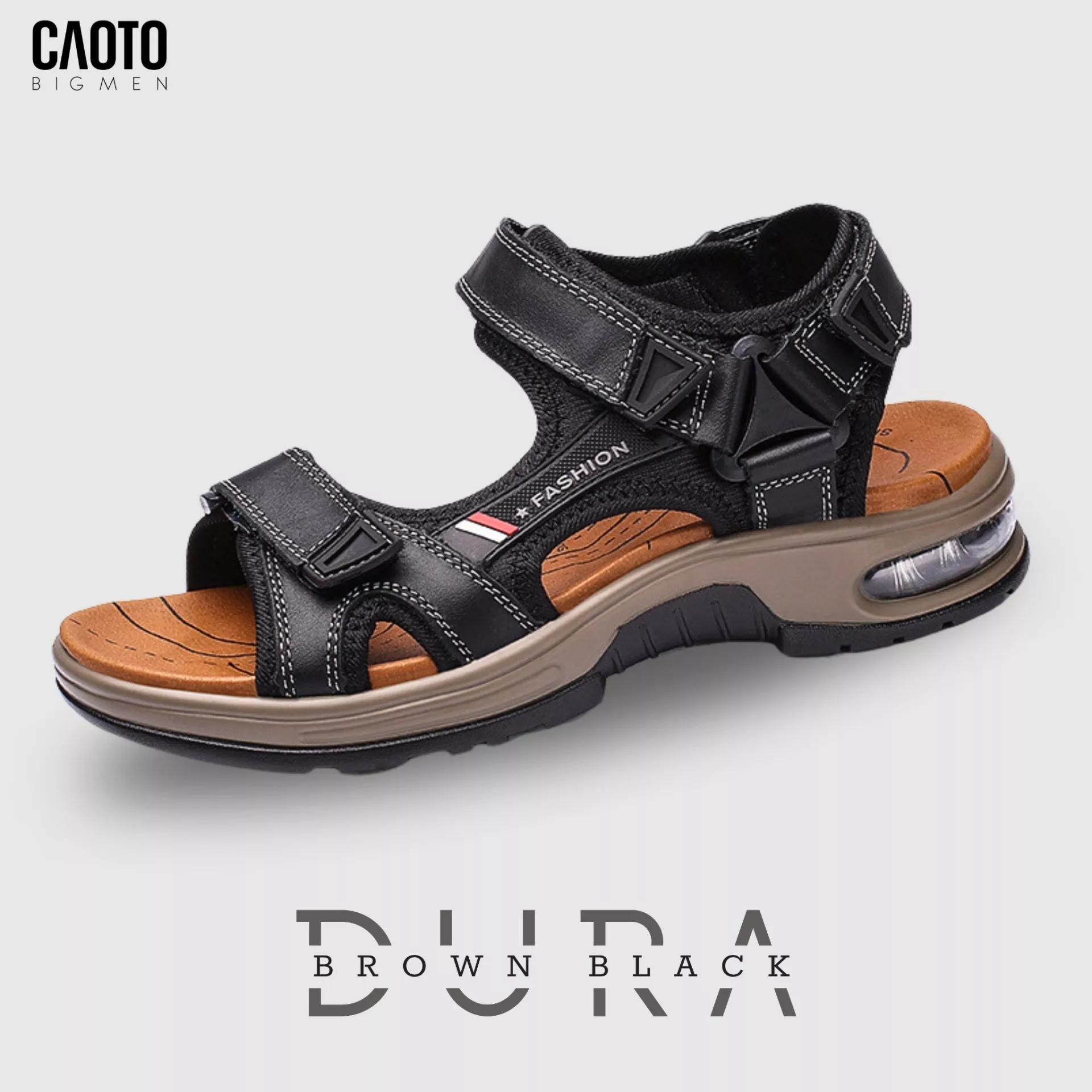 Sandal Nam Big Size Dura Black Brown Fashion Đế Cao Su Bám Chắc Size 45–47