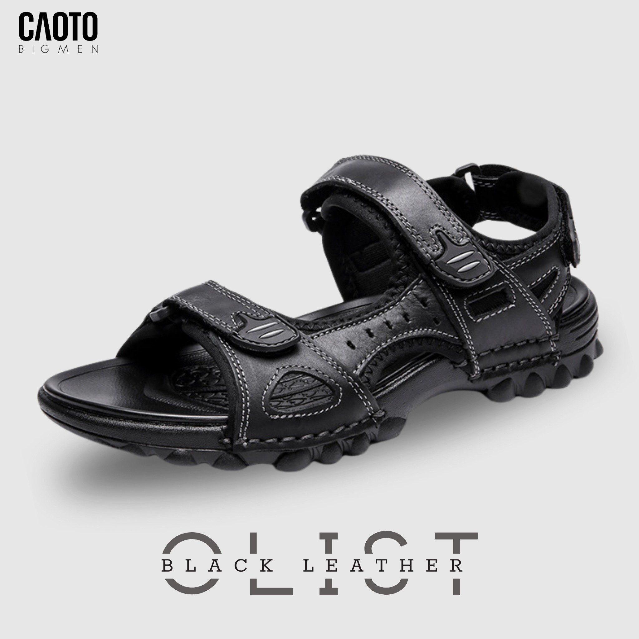 Sandal Nam Big Size Olist Đen Thời Trang - Da Bền Chắc Size 45–48