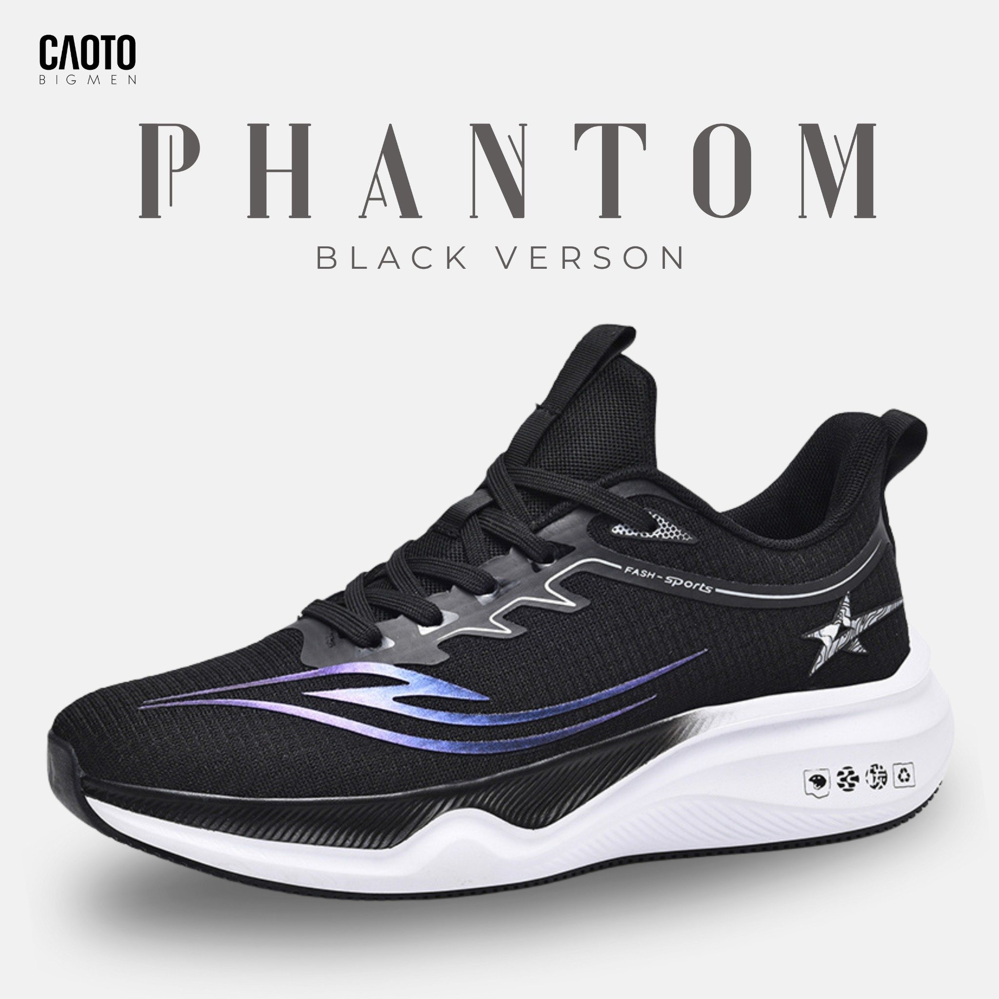 Giày Chạy Bộ Nam Big Size Phantom – Đệm Êm, Bám Chắc, Thoáng Khí, Size 45–50