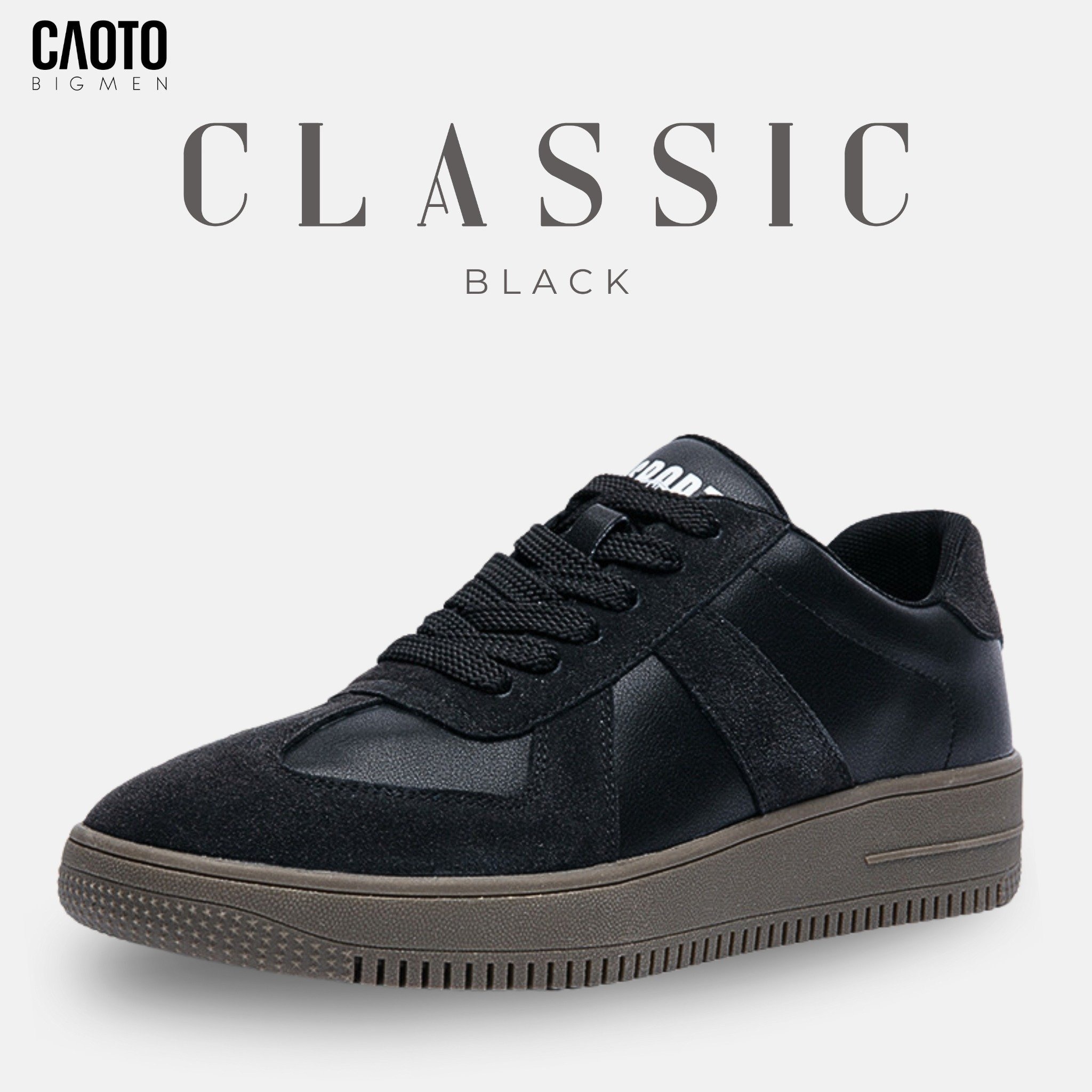 Giày Sneaker Nam Big Size Classic Fit Black – Phong Cách Cổ Điển, Size 45–49