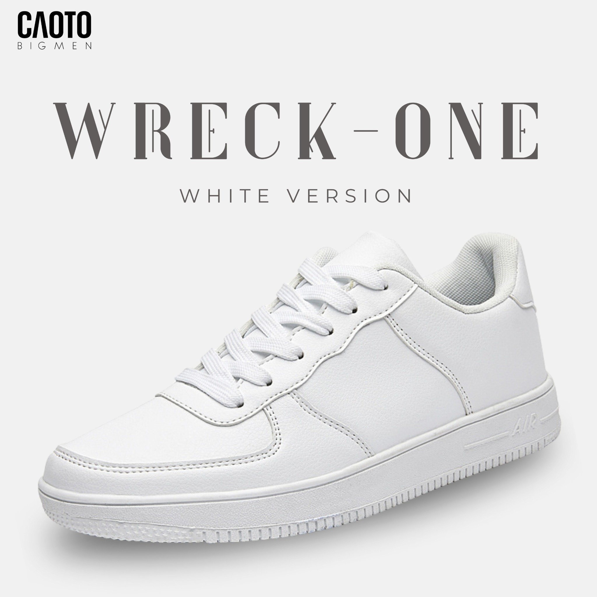Giày Sneaker Nam Big Size Wreck-One White – Đơn Giản, Tinh Tế – Size 44–48