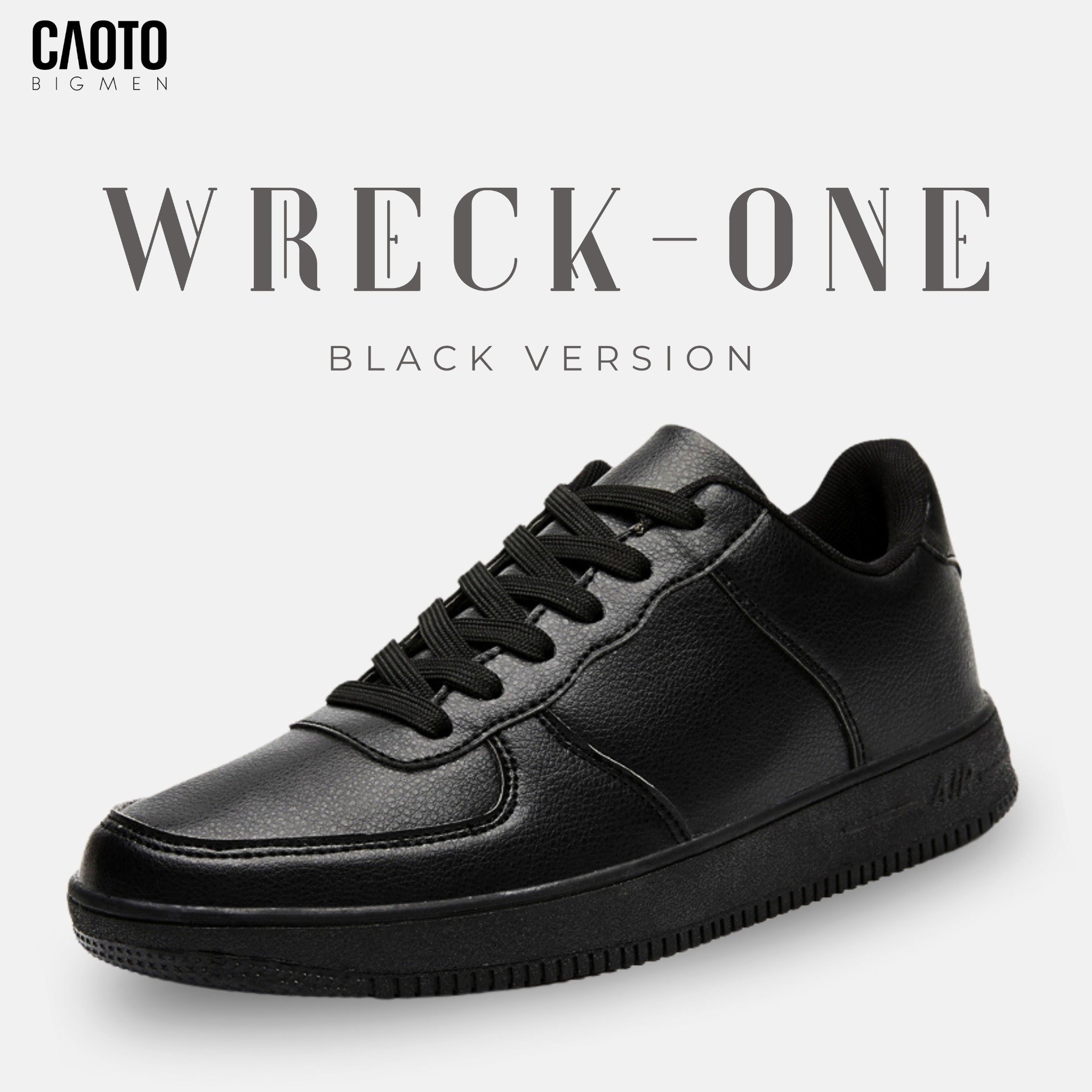 Giày Sneaker Nam Big Size Wreck-One Black – Tối Giản, Size 45–48