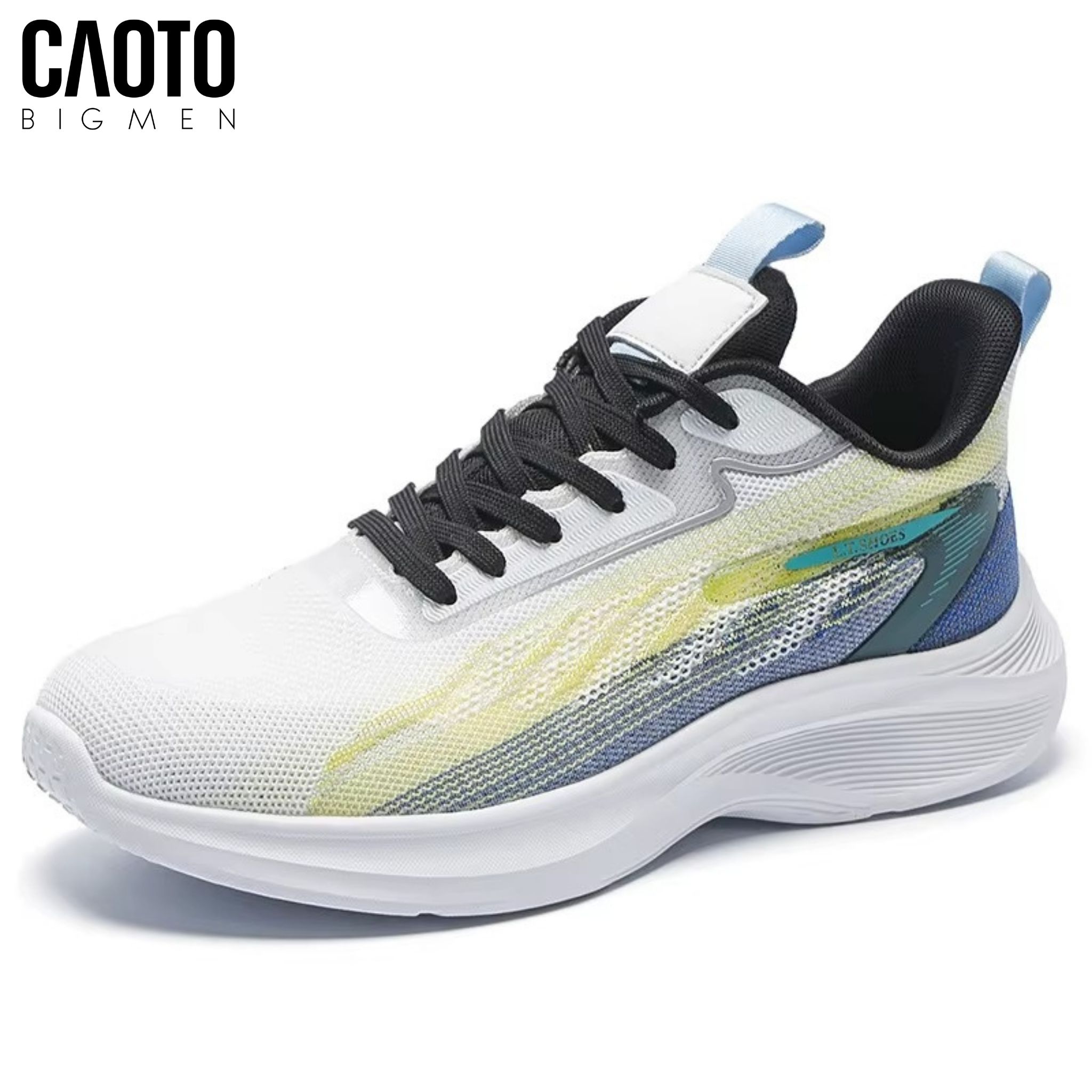 Giày Sneaker Nam Big Size Stratos Blue Yellow Thoáng Khí Size 45-50
