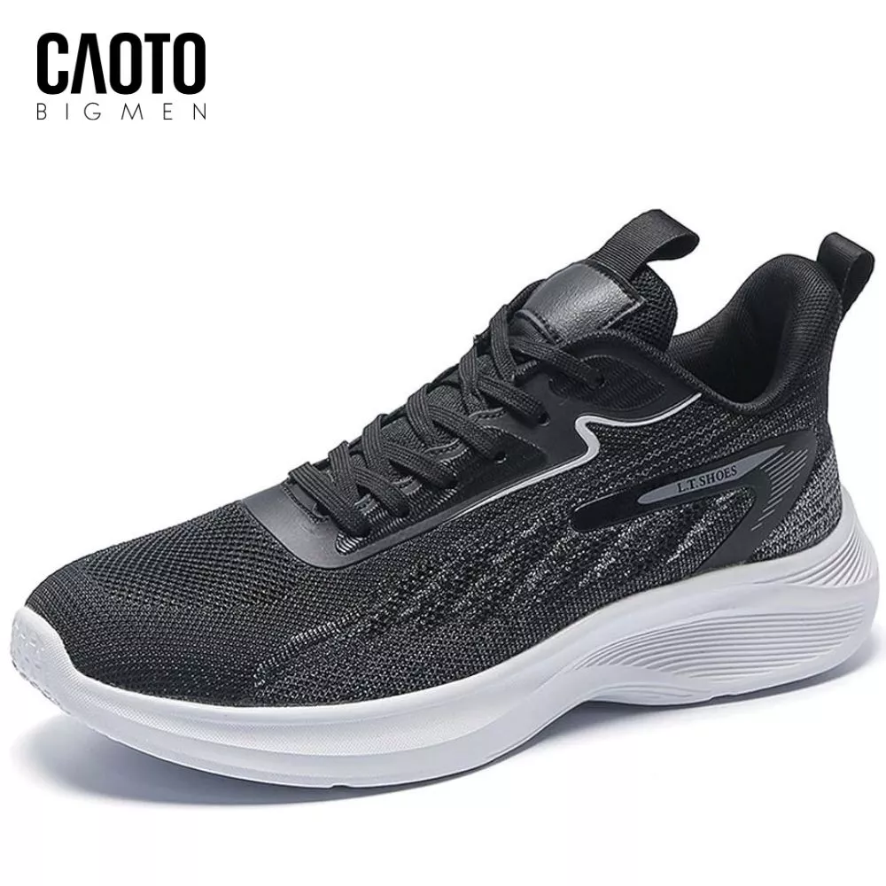 Giày Sneaker Nam Big Size Stratos Full Black Thoáng Khí Thể Thao Size 45–50