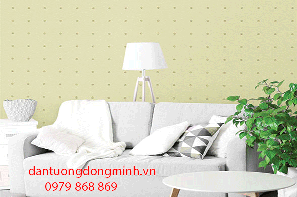 không gian phòng khách sử dụng giấy dán tường 