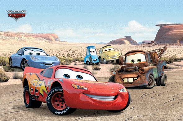 giấy dán tương ô tô hoạt hình cho bé