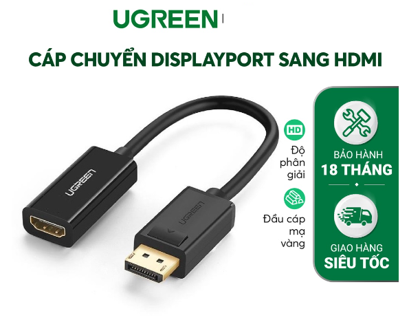 Bộ Chuyển Đổi Displayport Sang HDMI FHD Ugreen (40362)