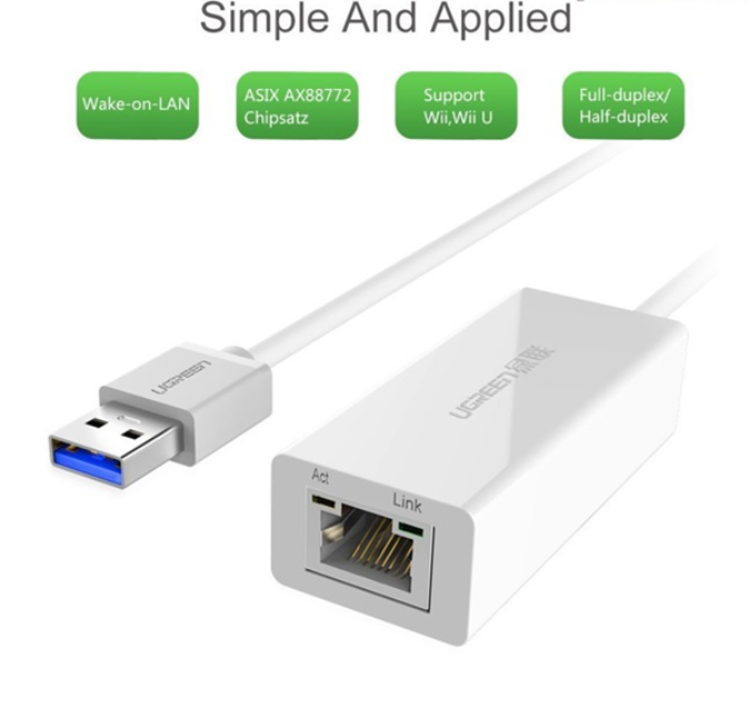 Bộ Chuyển Đổi USB 3.0 Giga Lan Card Ugreen (20255)