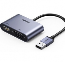 Bộ chuyển đổi USB 3.0 sang HDMI, VGA màu đen Ugreen (20518)