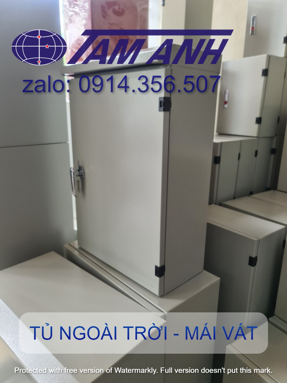 Vỏ Tủ 350x450x200 Ngoài Trời có Mái Vát. Vỏ Tủ Điện 35x45x20. Đã bao gồm chi phí đóng gói theo yêu cầu nhà vận chuyển