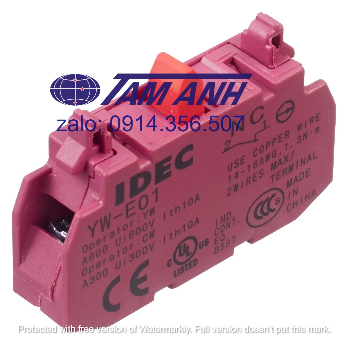 YW-E01 Idec - Tiếp điểm phụ - Ø22 - 1NC