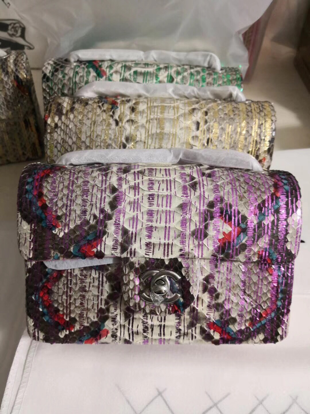 túi xách chanel classic da trăn