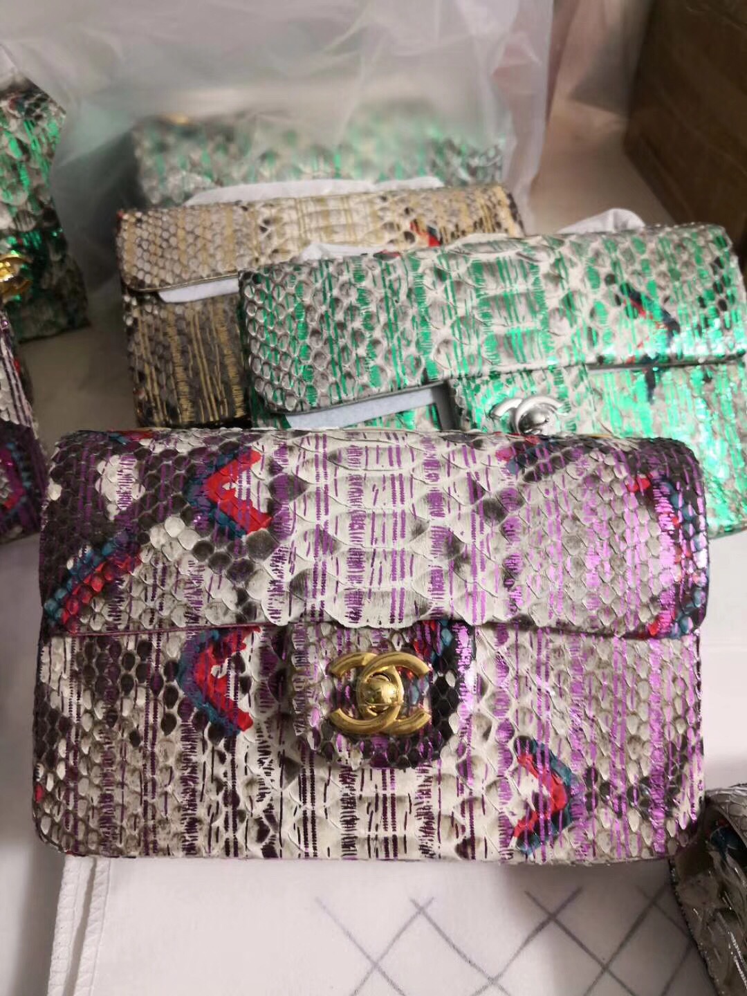 túi xách chanel classic da trăn