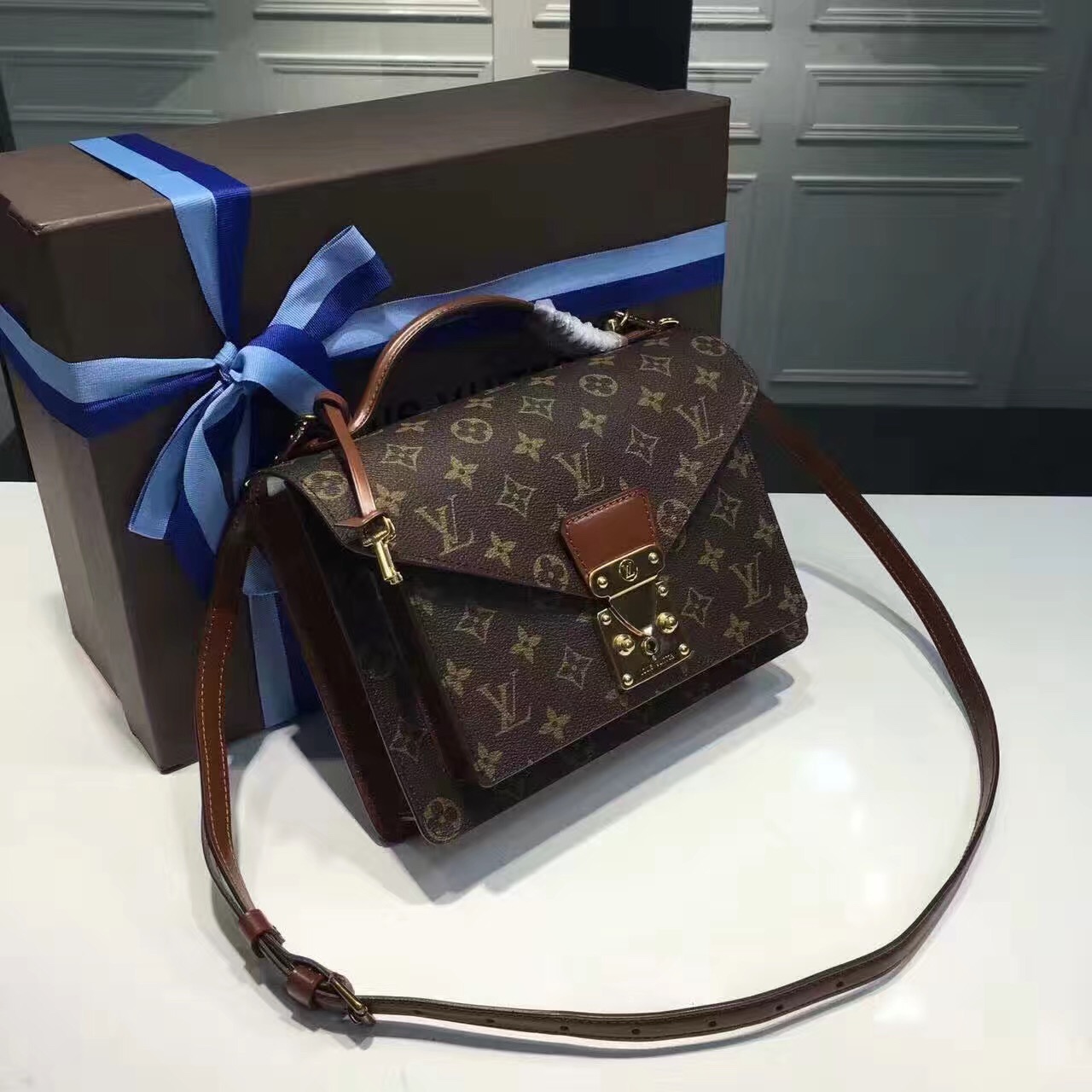 tui-xach-Louis vuitton monogram canvas postman Bag-M51187-txlv181(1)