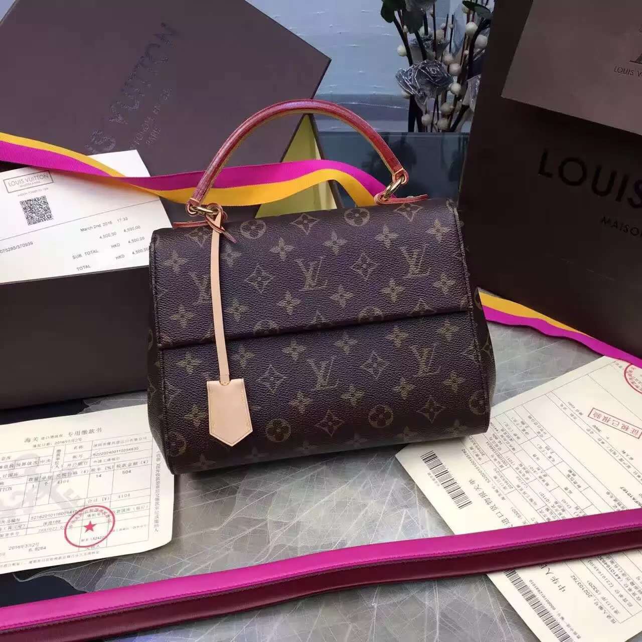 Túi Xách Louis Vuitton Monogram Canvas Cluny BB-M42738-TXLV100