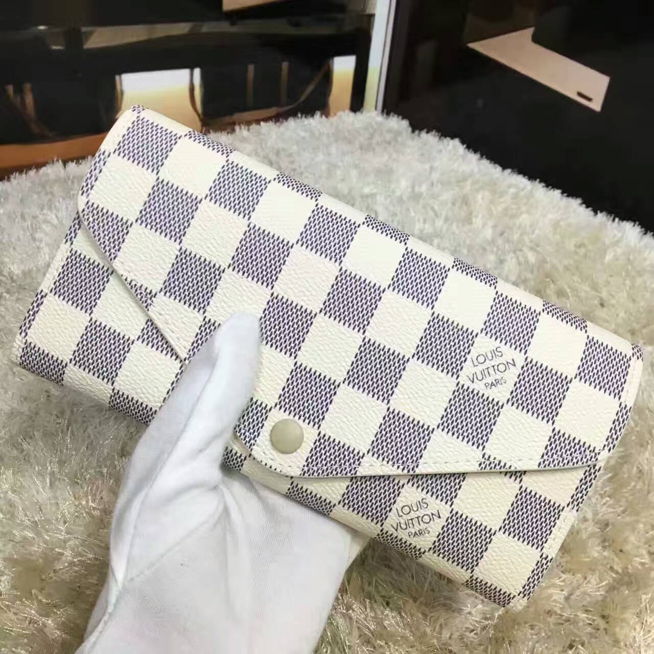 Ví Nữ Louis Vuitton Damier Azur Josephine Wallet-N63545-VNLV141