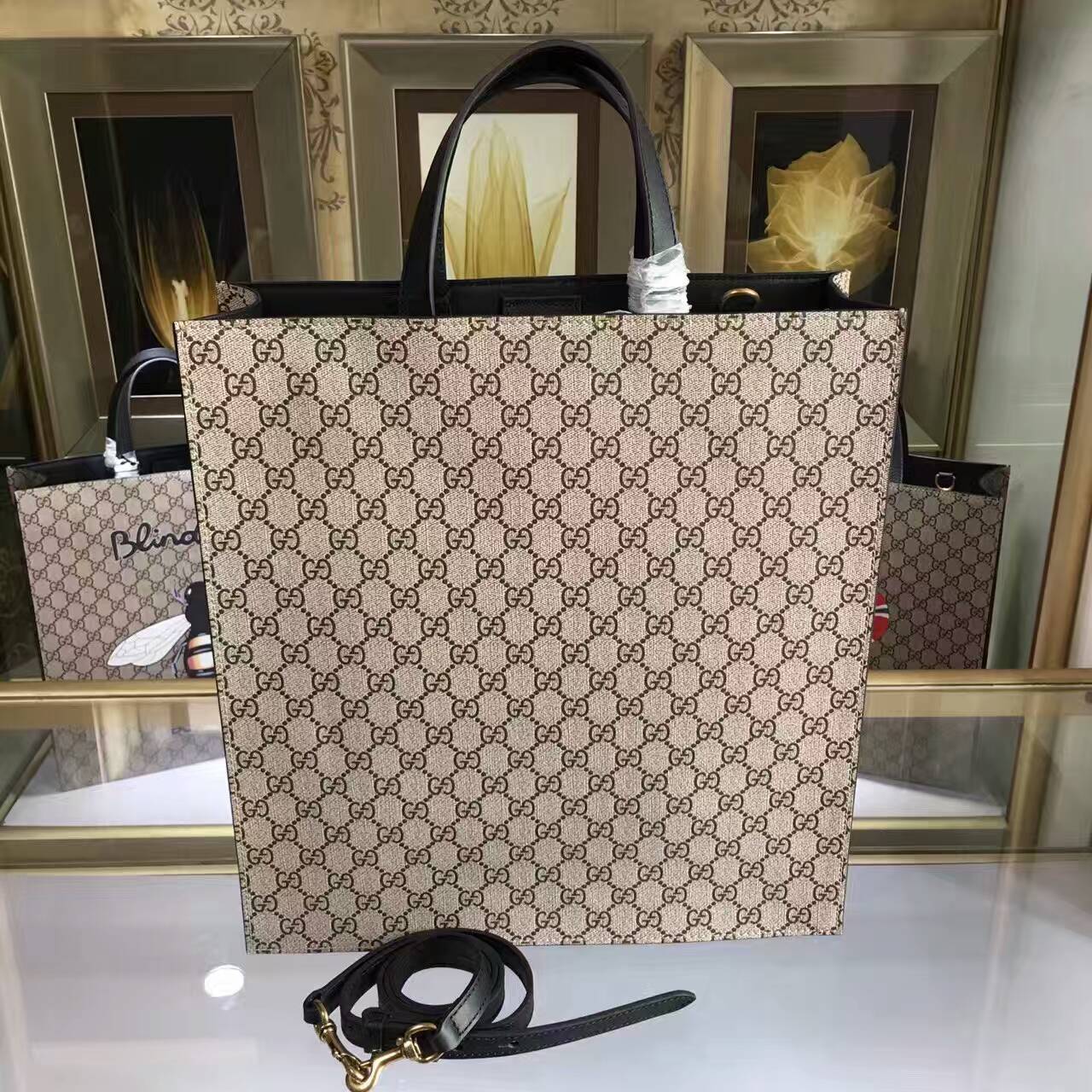 Gucci Tiger print soft GG Supreme tote-450950-txgc022(2)