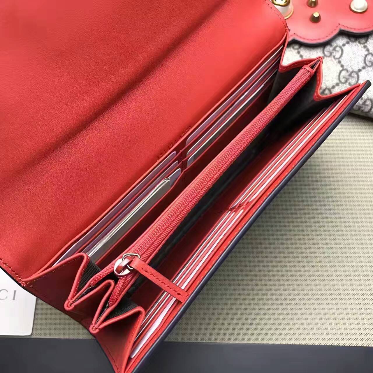 Gucci GG Supreme continental wallet-431474(3)