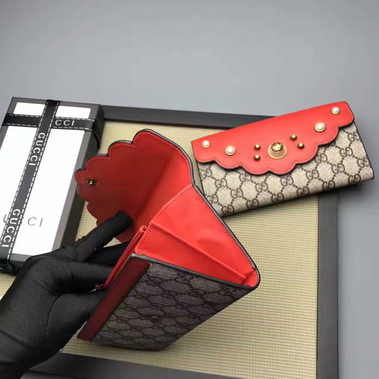 Gucci GG Supreme continental wallet-431474(4)