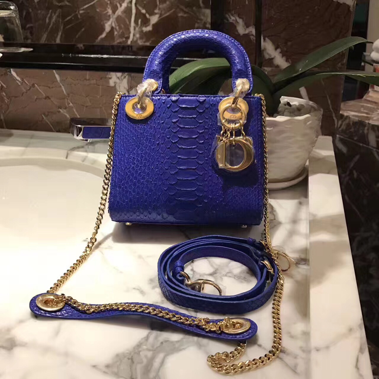 Bag Princess Diana Dior 17CM ( Da Trăn ) - TXDO001