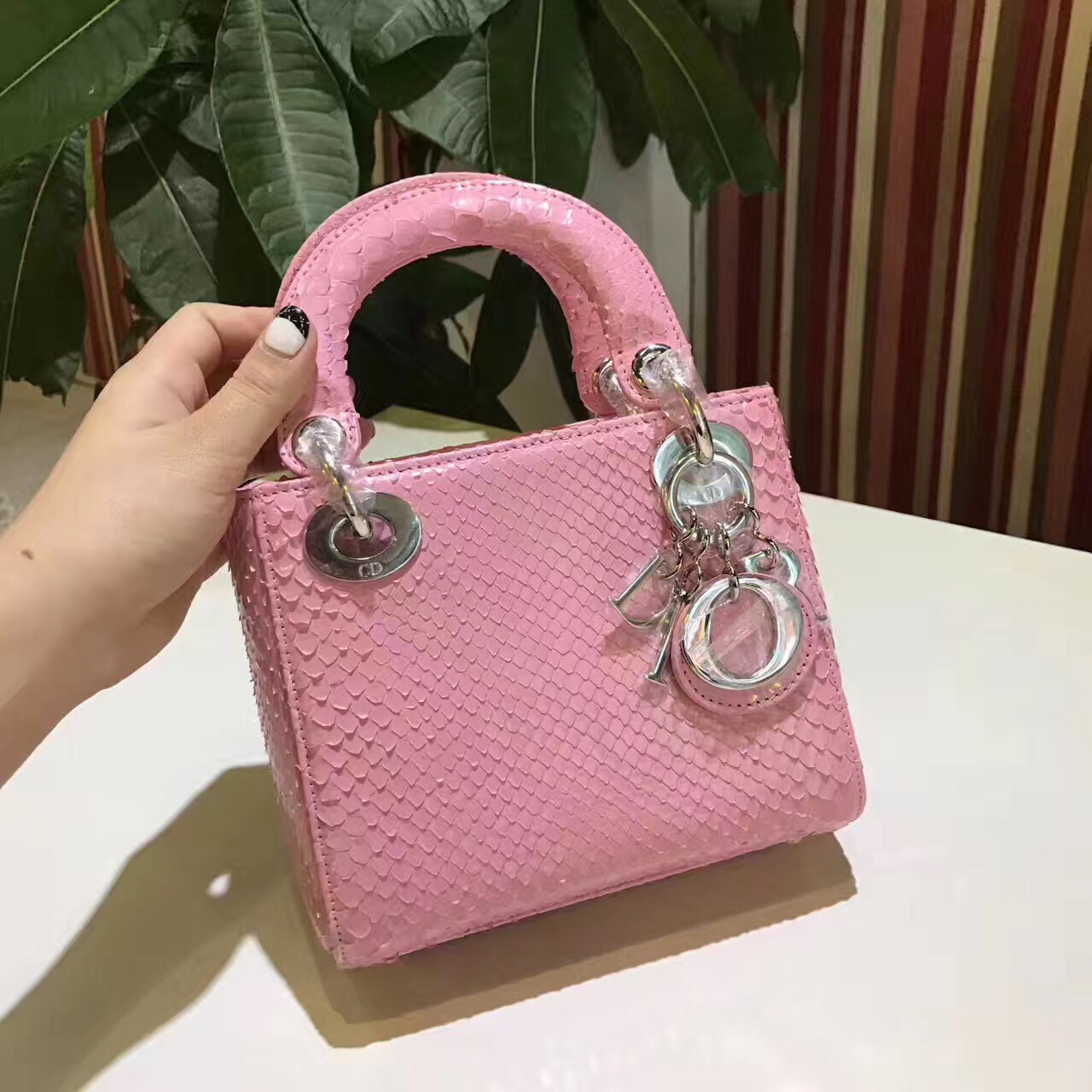Bag Princess Diana Dior 17CM ( Da Trăn ) - TXDO003