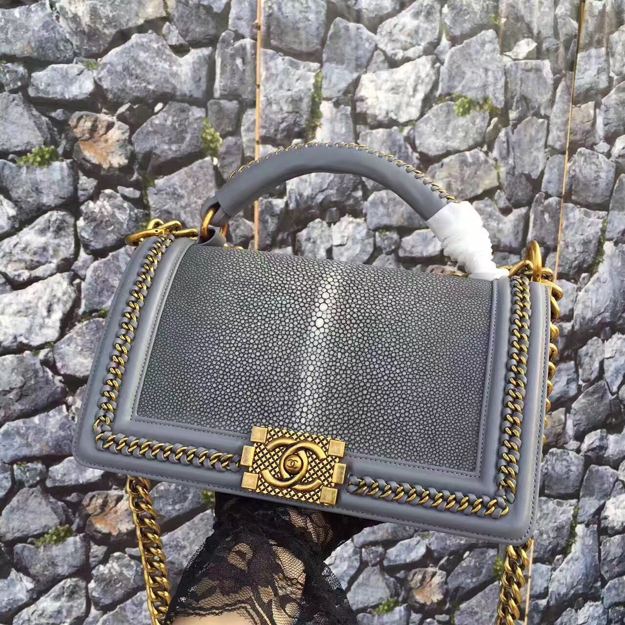 Túi Xách Chanel LeBoy Siêu Cấp ( Da Cá Đuối 25CM ) - TXCN021