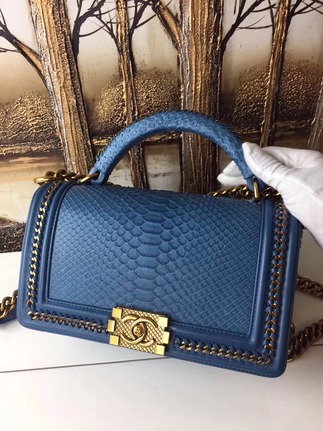 Túi xách Chanel Boy da trăn siêu cấp - TXCN068
