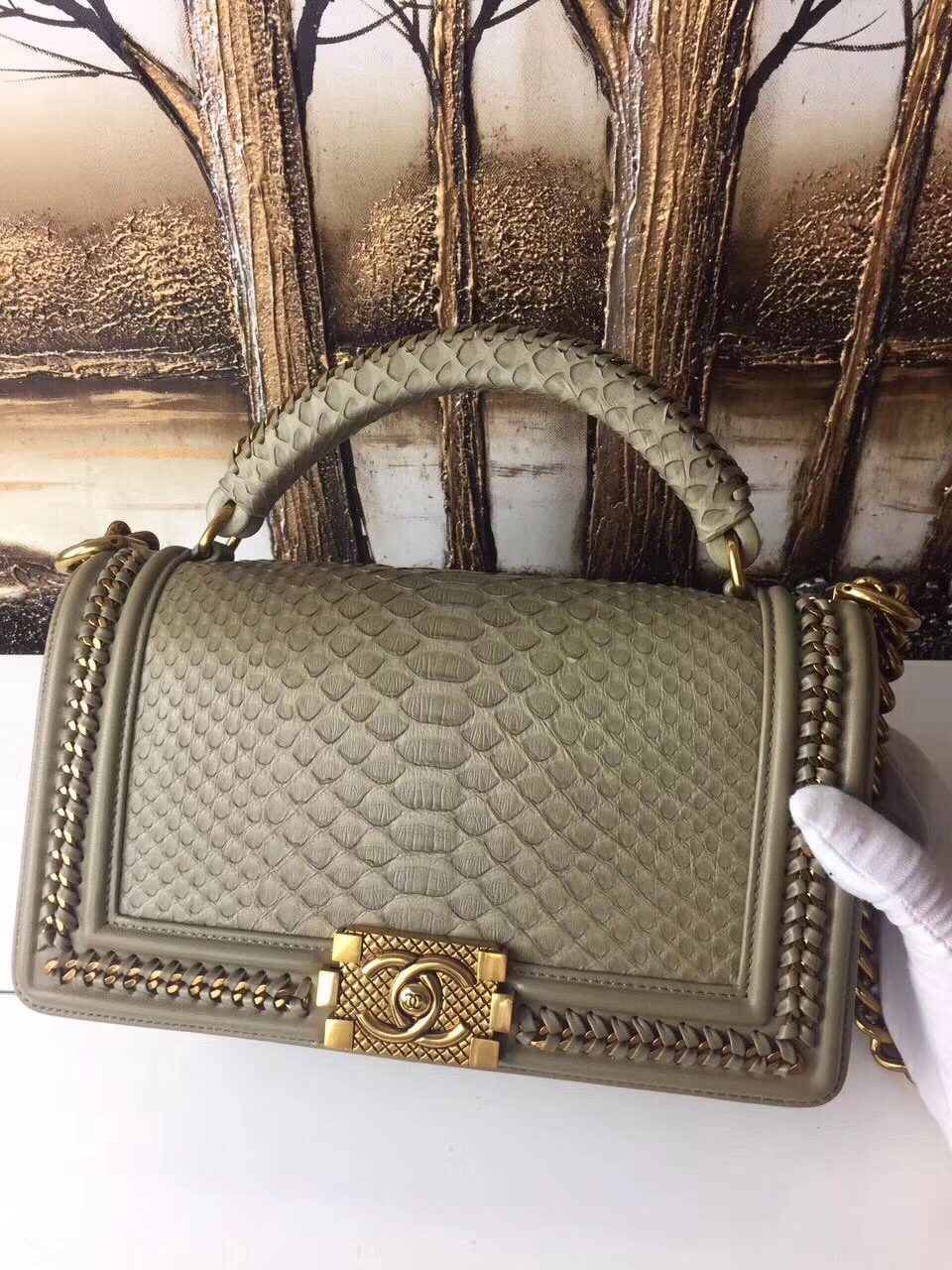 Túi xách Chanel Boy da trăn siêu cấp - TXCN070