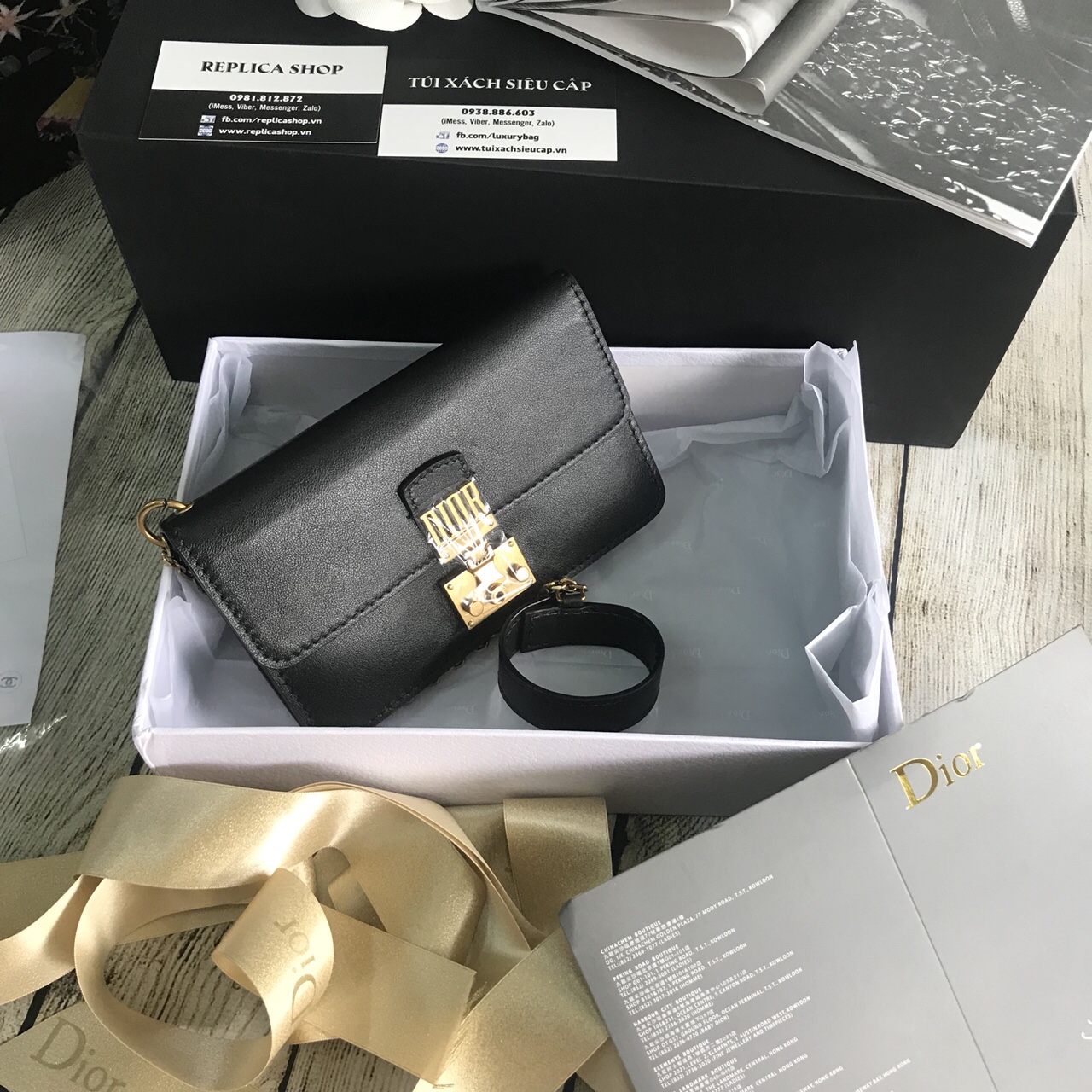 Túi xách Dioraddict Smooth Clutch siêu cấp - TXDO036