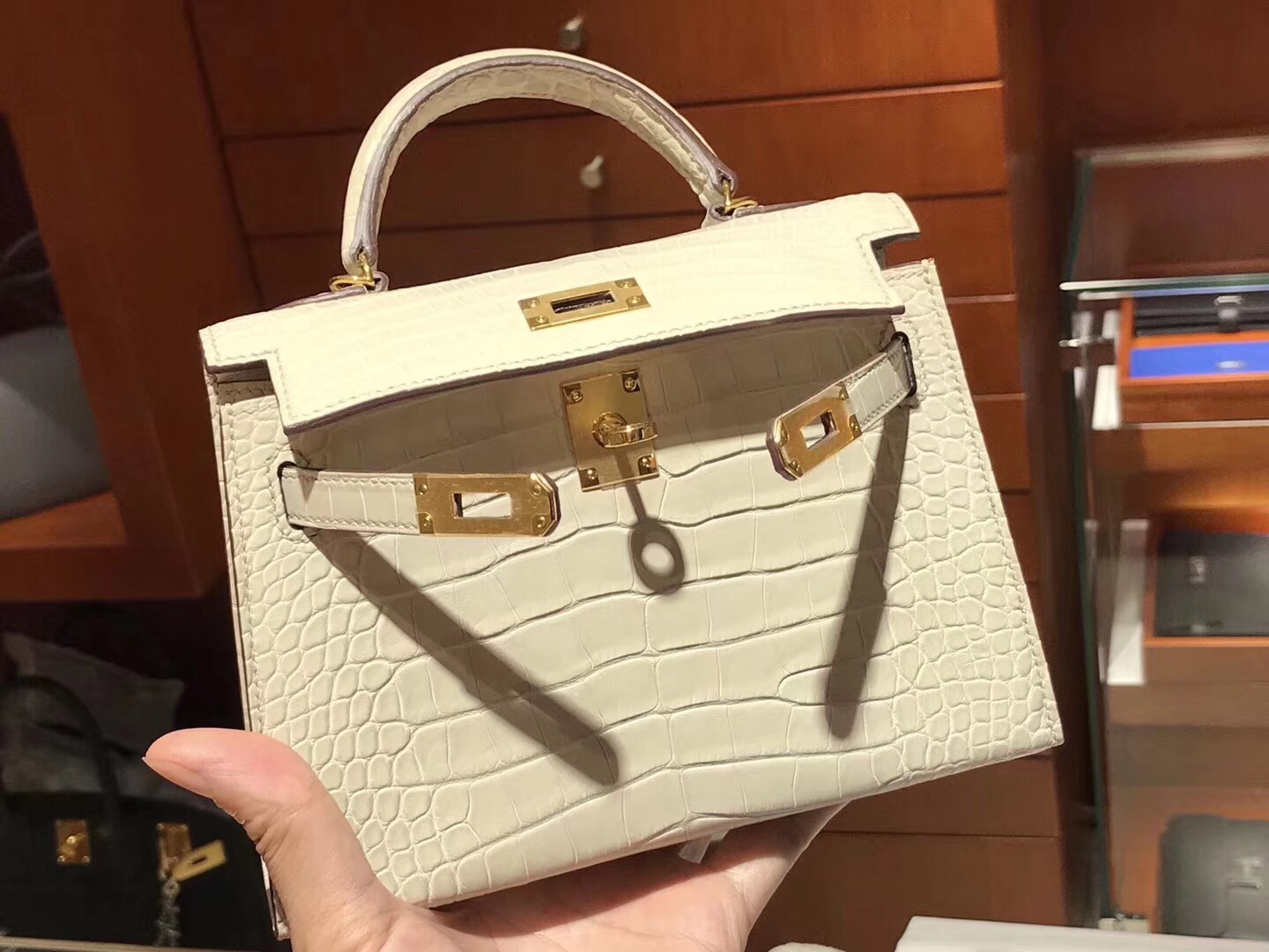 Túi xách Hermes Kelly da cá sấu siêu cấp VIP - TXHM076