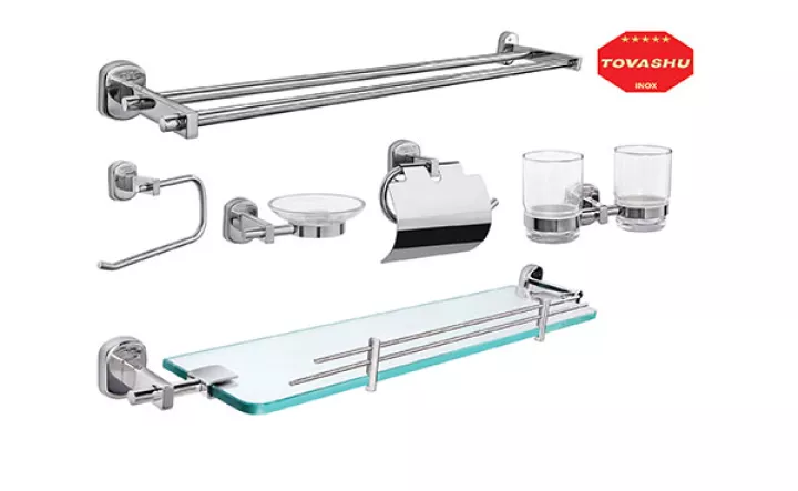 BỘ 6 MÓN PHỤ KIỆN INOX 304 CHO NHÀ TẮM