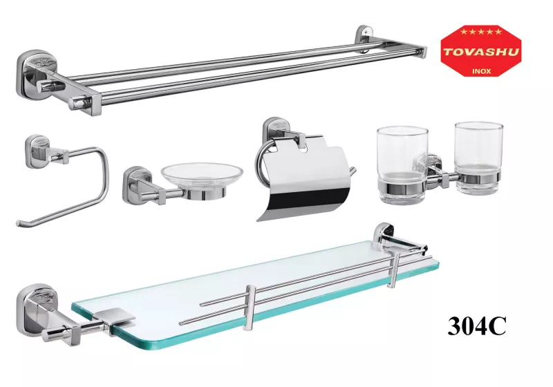 Bộ phụ kiện inox cao cấp 6 món 304C