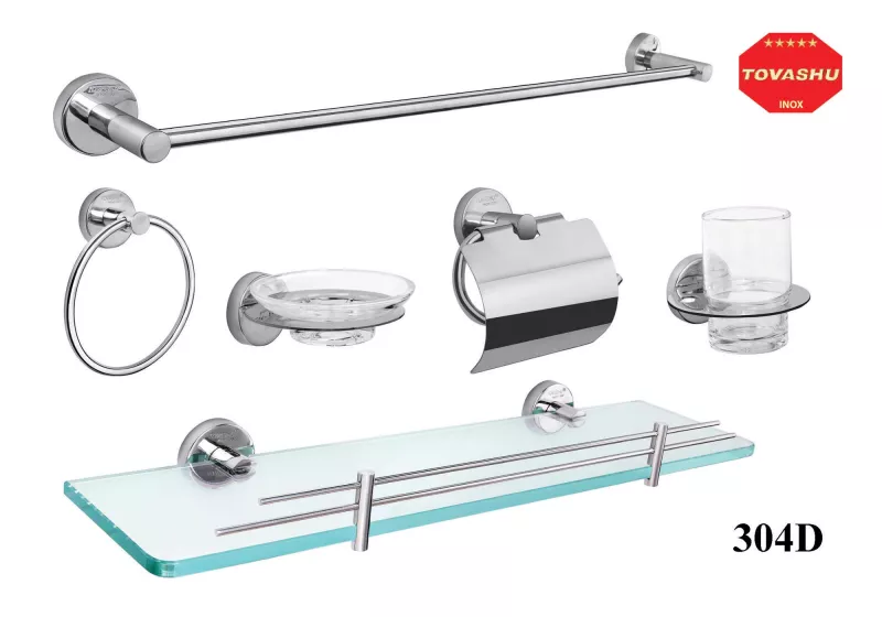 Bộ phụ kiện inox cao cấp 6 món 304D